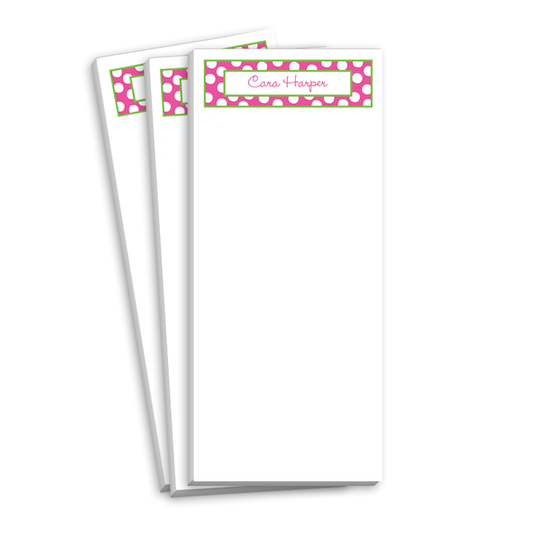 Shocking Pink Polkadot Skinnie Notepads